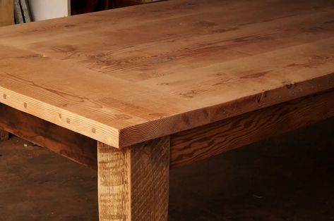 Farmhouse-Table-with-Breadboard-Ends-from-Reclaimed-Oregon-3 Raw Furniture, Breadboard Ends, Furniture Make, Farmhouse Tables, Wooden Dining Table, Bread Board, Wooden Dining Tables, Farm Table, Farmhouse Table