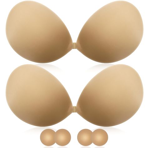 PRICES MAY VARY. 2 Pair of Adhesive Bras and Nipple Covers: Elevate your confidence and wardrobe with our adhesive bra bundle, featuring 2 pairs of sticky bras and 2 pairs of silicone nipple covers. Embrace the freedom of backless and strapless designs while enjoying gentle, skin-friendly adhesive that holds all day. Our invisible adhesive bras offer a natural push-up effect, accentuating your curves and ensuring a seamless, captivating look for any outfit. Push Up: Discover the secret to a naturally enhanced silhouette with our innovative sticky push-up bra. Crafted to perfection, this adhesive bra effortlessly lifts and enhances, giving your breasts a plumper and more captivating appearance. Whether you're flaunting a backless dress or a chic evening gown, our adhesive push-up bra provid Sticky Bras, Self Adhesive Bra, Strapless Backless Bra, Invisible Bra, Sticky Bra, Backless Bra, Confidence Boosters, Elegant Dinner, Adhesive Bra