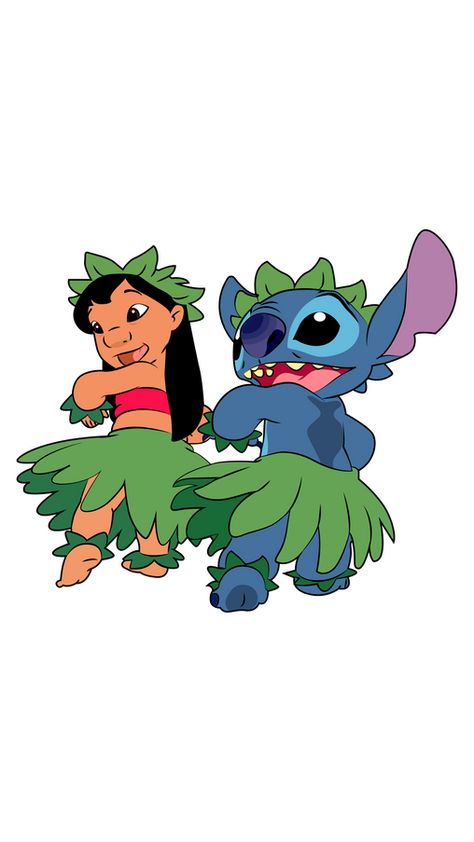 Lilo And Stitch Cartoon, Lilo And Stitch Hula Dancing, Stitch Hula Dancing, Lilo Drawing, Lilo And Stitch Dancing, Stitch Disney Cute, Lilo And Stitch Stickers, Stitch Dancing, Disney Characters Lilo