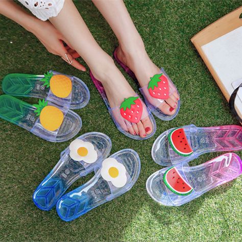 Cute flat plastic crystal slippers YV40341 Kasut Wanita, Jelly Flats, Bedroom Slippers, Cute Slippers, Cute Flats, Girly Shoes, Jelly Shoes, Cute Sandals, Jelly Sandals