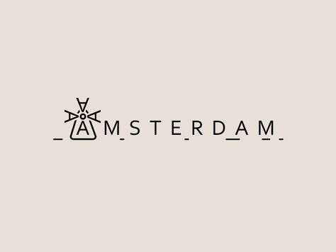 Amsterdam Logo, Windmill Logo, Amsterdam Tattoo, Windmill Design, Beautiful Branding, Amsterdam, Creative Professional, Photoshop, Writing