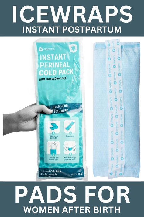 ICEWRAPS Instant Postpartum Pads for Women After Birth. Perineal Cold Pack - Our instant perineal ice packs for postpartum recovery are quick and easy to activate. Simply squeeze the top and bottom of the pack together until a pop is heard, shake, and wear. Stays cold for up to 20 minutes. #PostpartumPads #AfterBirthCare #NewMomEssentials #PostpartumRecovery #MaternityProducts Postpartum Ice Packs, Post Partum Pads, Postpartum Pads, Packing Folding, Postpartum Essentials, Ice Packs, Post Partum, After Birth, Postpartum Care