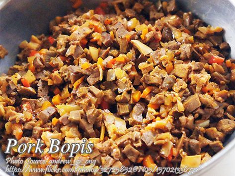 Pork Bopis Recipe | Panlasang Pinoy Meat Recipes Bopis Recipe Filipino Food, Bopis Recipe, Peking Pork, Recipe Filipino Food, Filipino Ulam, Pilipino Recipe, Meal With Rice, Offal Recipes, Pinoy Dishes