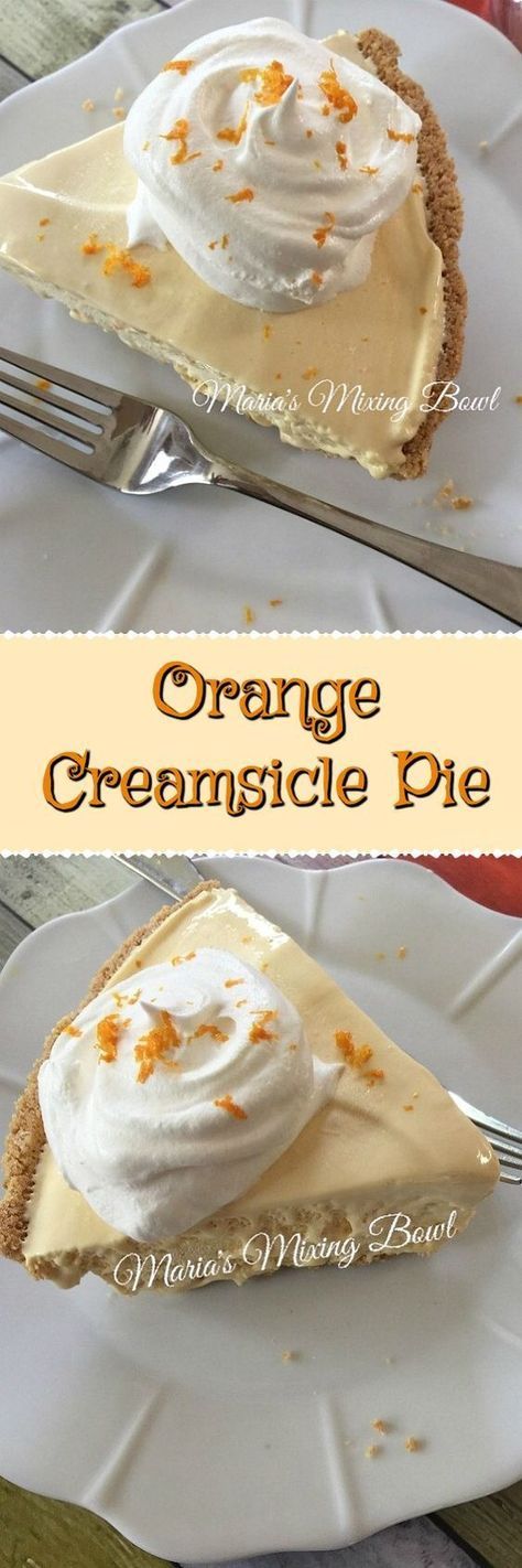 Orange Creamsicle Pie -  Cool and creamy this easy and delicious pie will become your go to dessert when you need a quick fix. Orange Cream Pie, Orange Creamsicle Pie, Creamsicle Pie, Orange Creamsicle Cheesecake, Creamsicle Cheesecake, Farmhouse Color, Desserts With Few Ingredients, Orange Baking, Sweet Pies