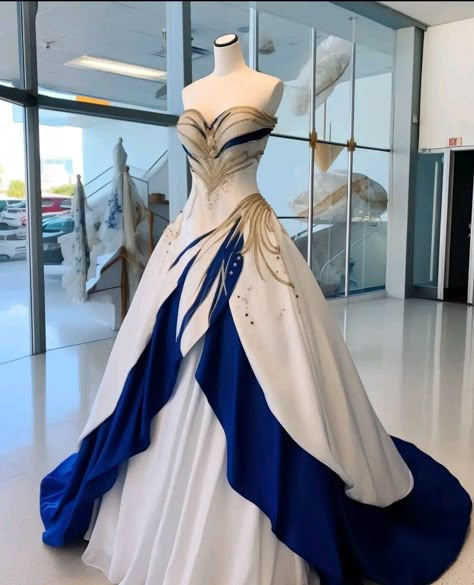 Blue Wedding Dress, Gowns Aesthetic, Ball Gowns Prom Elegant, Prom Elegant, Elegant Ball Gowns, Gowns Dresses Elegant, Stunning Prom Dresses, Blue Wedding Dresses, Gowns Prom