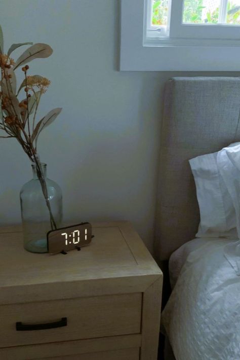 6:30 Am Clock Digital, Desk Clock Aesthetic, Digital Clock Aesthetic, Nightstand Clock, Alarm Clock Aesthetic, Wall Clock For Bedroom, Mirror Desk, Clock Aesthetic, Clock For Bedroom