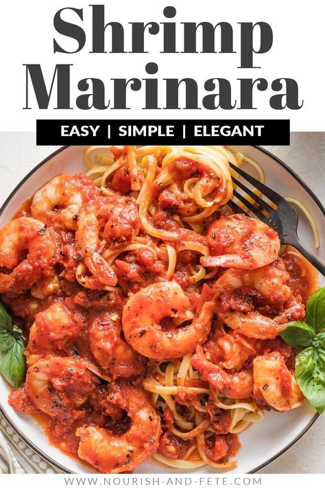 Shrimp Marinara Pasta, Shrimp Marinara, Spicy Shrimp Pasta, Pasta Marinara, Marinara Recipe, Fall Dinners, Easy Skillet Meals, Marinara Sauce Homemade, One Skillet Meals