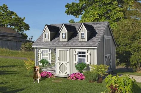 Little Cottage Co. - Cozy Cottage Dog House & Kennel Cottage Dog, Dog House Kennel, Cottage Outdoor, Pet Shed, Cozy Den, Dog Kennels, Dog Kennel Outdoor, Casa Exterior, Chicken House