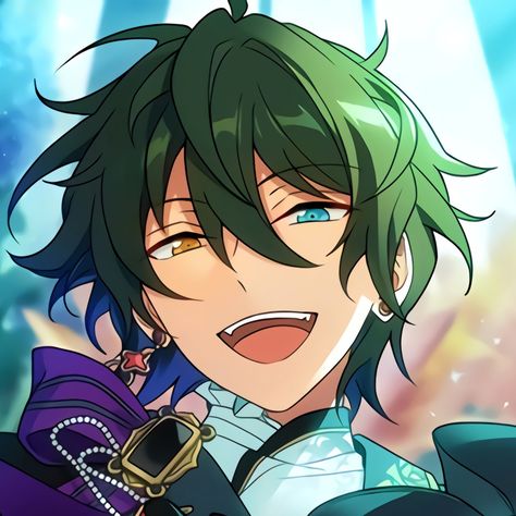 Mika Kagehira Icon, Mika Kagehira, Rhythm Games, Ensemble Stars, Music Star, Pics Art, Green Hair, Cute Anime Guys, Anime Shows