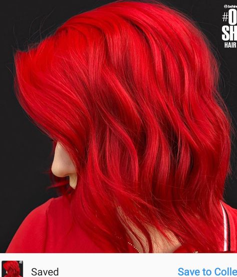 Neon Red Hair Color, Bright Red Hair Ideas, Neon Red Hair, Red Hair Vampire, Bright Red Hair Color, Fire Red Hair, Ocean Hair, Sunset Hair, Shades Of Red Hair