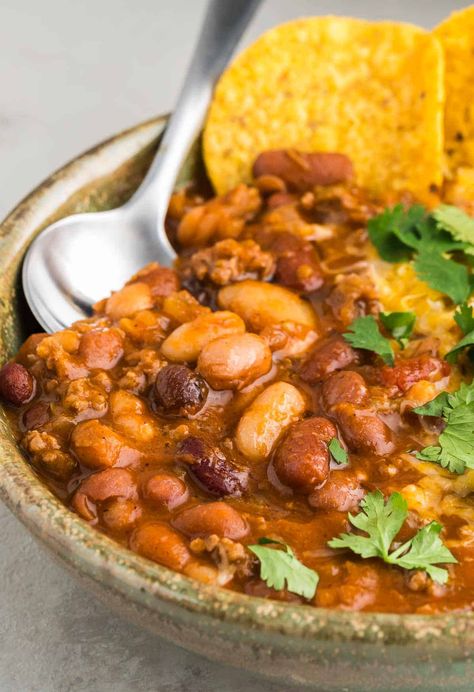 Instant Pot 15 Bean Salsa Chili 15 Bean Chili, Salsa Chili, 15 Bean Soup, Chipped Beef, Bean Salsa, Hearty Chili, Hot Salsa, Bean Chili, Instant Pot Soup