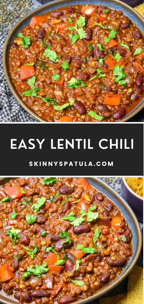 Easy Lentil Chili Bean Lentil Recipes, Lentil Food Ideas, Lentils Slow Cooker Recipes, Lentils And Beans, Red Lentil Dishes, What To Do With Cooked Lentils, Recipes Using Red Lentils, Recipes Good For Cholesterol, 4hb Recipes