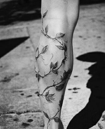 Mens Ivy Tattoo, Masculine Vine Tattoo, Hand Vines Tattoo, Creepy Vine Tattoo, Black And White Leaves Tattoo, Blackthorn Tree Tattoo, Black And White Vine Tattoo, Vines Neck Tattoo, Vines Tattoo Men