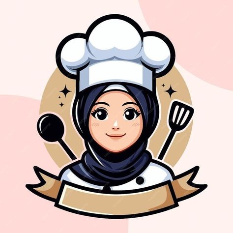 Food Sticker Design, A4 Size Paper Border Design Flower, Ramadan Dp, Snapchat Captions, Cooking Icon, Wearing Hijab, Cartoon Chef, Baking Logo Design, Baby Birthday Photoshoot