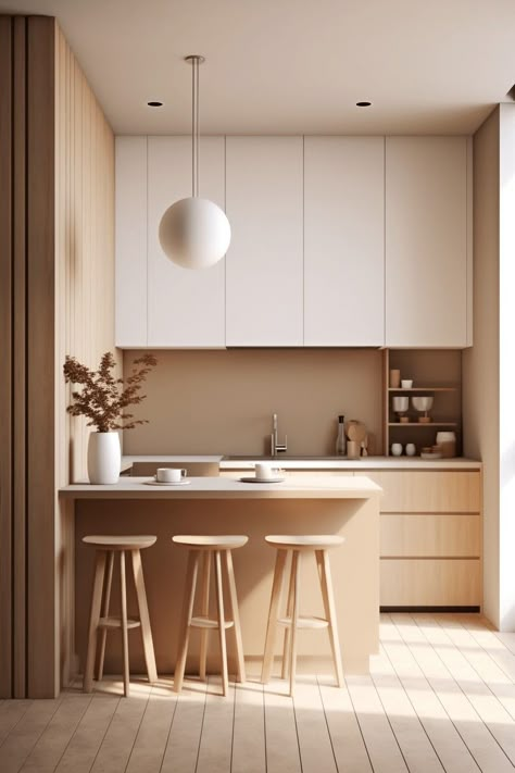 Scandinavian Interior Nordic Style, Modern Oak Kitchen, Kitchen Japandi, Scandi Kitchen, Simple Bedroom Decor, Oak Kitchen, Kitchen Plans, Kitchen Inspiration Design, Tiny Kitchen