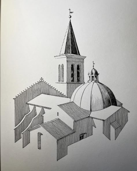 Lines Architecture, Architecture Italy, Architecture Instagram, Landscape Pencil Drawings, Sketches Doodles, Architecture Drawing Sketchbooks, Abstract Architecture, Perspective Drawing Architecture, Form Drawing