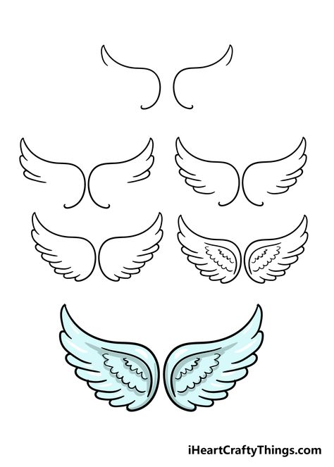 How to Draw Angel Wings – A Step by Step Guide Draw Angel Wings, Angel Wings Easy, Draw Angel, Angel Wings Png, Wings Sketch, Angel Wings Painting, Angel Wings Drawing, Wing Tattoo Designs, Wings Drawing