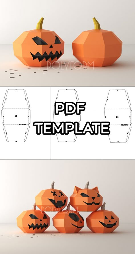 Use paper with 180-300 g/m2 density. See another our sculptures on Instagram @polyform_ua Low Poly Papercraft, Halloween Craft Projects, Paper Carving, 3d Paper Art, Projets Cricut, Photo Party, Harry Potter Diy, Fantasias Halloween, 3d Paper Crafts