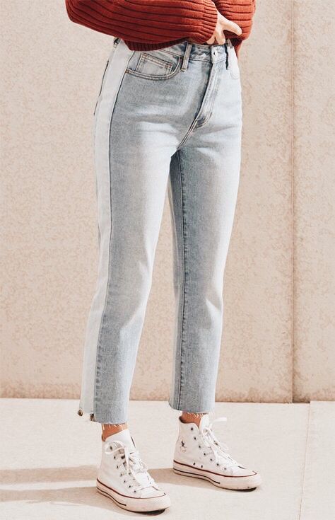 Model Celana, Outfit Converse, Comfy Jeans Outfit, Mode Ulzzang, Recruitment Outfits, Best Jeans For Women, Jeans Pacsun, Blue Mom Jeans, Comfy Jeans