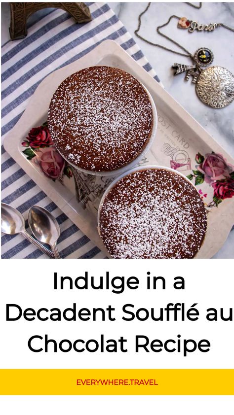 Indulge in the exquisite world of French cuisine with this heavenly French chocolate souffle recipe. This classic dessert is a delicate balance of airy chocolate decadence that will transport your taste buds to Paris in every bite. With our detailed souffle au chocolat recipe, you can easily create this impressive dish from the comfort of your own kitchen. Follow our simple steps and be prepared to dazzle your guests with a dessert that is as elegant as it is delicious. French Chocolate Desserts, Chocolate Souffle Recipe, French Desserts Easy, French Yogurt Cake, Traditional French Desserts, French Truffles, Souffle Recipe, French Apple Tart, Chocolate Decadence