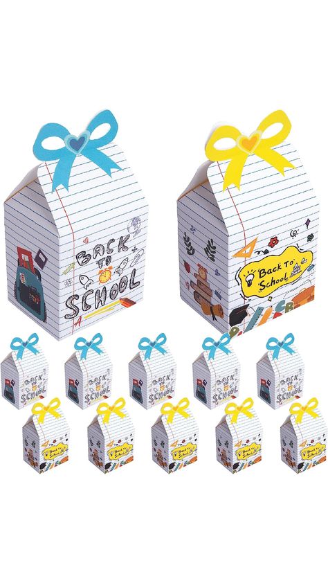 As a gift box for the first day of school party, not only can you put candy, gifts, cards, etc. in it, but also as a class decoration, Let the students feel your blessings and have a good time together. You will get 12 back-to-school gift boxes with 2 styles, and 20 glue points. Chic style and quantities to meet your needs. It will add more fun to your Back to School party. School Party Favors, Bee Themed Classroom, Preschool Decor, School Boxes, Back To School Party, Treat Gift, School Party, Party Favor Boxes, School Parties