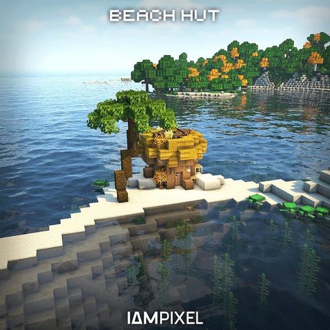 Instagram Beach, Minecraft Builds, Save For Later, Beach Hut, Minecraft, Building, On Instagram, Instagram