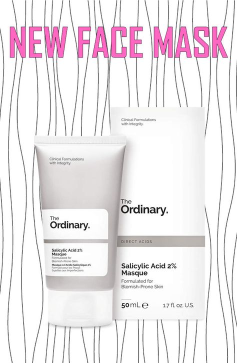 The Ordinary’s first ever face mask is a Salicylic Acid 2% Masque. It is designed to tackle breakouts, dull skin and uneven texture. To find out more click the link! #Ordinary #Skincare #Facemask #Skin #Skintips #Beauty The Ordinary Red Mask, Salycilic Acid Ordinary, The Ordinary Salicylic Acid 2% Masque, Salycilic Acid Mask, The Ordinary Salicylic Acid 2% Solution, The Ordinary Skincare, Face Mask Fashion, Dull Skin, Salicylic Acid