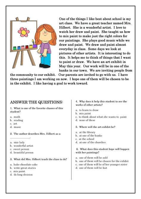 2nd Grade Reading QandA Worksheets Story Elements Worksheet, 4th Grade Reading Worksheets, Esl Reading Comprehension, 2nd Grade Reading Worksheets, Free Reading Comprehension Worksheets, 2nd Grade Reading Comprehension, Reading Comprehension Practice, Reading Comprehension For Kids, Reading Comprehension Kindergarten