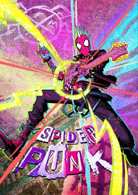 Punk Records, Hobie Brown Spider Punk, Band Reference, Hero Section, Hobie Brown, Spider Punk, Grunge Pictures, Spiderman Artwork, Spider Art