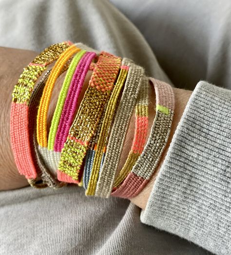 Bright and sparkling handwoven bracelets Handwoven Bracelets, Handwoven Summer Bracelets, Bohemian Handwoven Bracelets As Gift, Artisan Multicolor Woven Bracelets, Handwoven Multicolor Bracelets, Bohemian Rainbow Hand-strung Bracelet, Village Girl, Woven Bracelets, Minimalist Bracelet