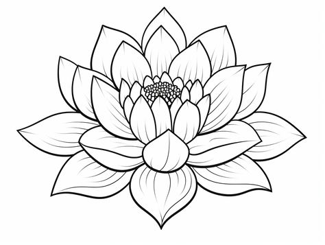 illustration of Stunning lotus design to color Lotus Coloring Page, How To Draw A Lotus Flower, Lotus Flower Drawing Design, Lotus Flower Drawing Simple, Lotus Flower Stencil, Lotus Flower Outline, Lotus Outline, Lotus Flower Drawing, Bottle Paint