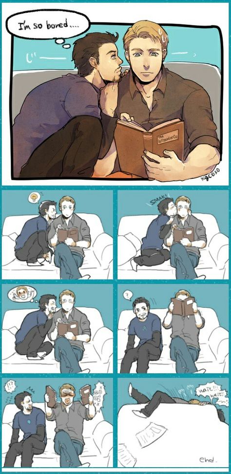 Marvel  Steve Rogers  Captain America  Tony Stark  Iron man Stony Avengers Humor, Stony Avengers, Stony Superfamily, Superfamily Avengers, Super Family, Steve And Tony, Avengers Comics, 웃긴 사진, Marvel 3