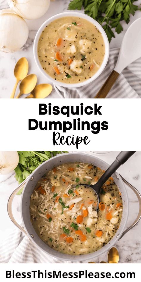 Bisquick Dumplings Chicken And Bisquick Dumplings, Bisquick Dumplings Recipe, Bisquick Dumplings, Fluffy Dumplings, Easy Dinner Desserts, Biscuits And Gravy Casserole, Chicken Dumplings Recipe, Best Dumplings, Soup Dumplings