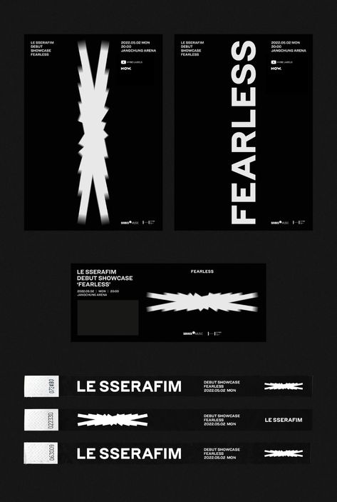 LE SSERAFIM Brand Identity & Album Design on Behance Record Label Brand Identity, Bx Design, Typo Logo Design, Brand Identity Guidelines, Graphic Motif, Branding Design Packaging, Typo Logo, Entertainment Design, Bts Love Yourself