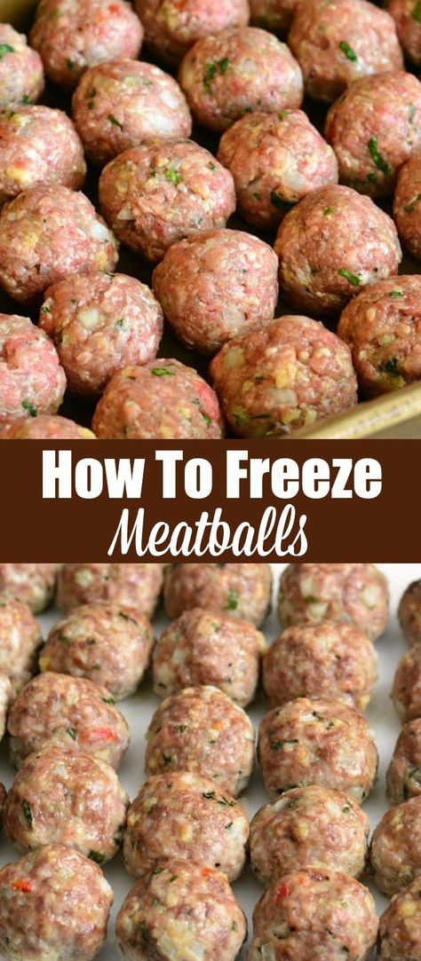 Meatball Recipes To Freeze, Make Ahead Freezer Meatballs, Meatball Freezer Meal Make Ahead, Meatball Prep Meal, Meatball Recipes Freezer, Freezer Meal Meatballs, Make Ahead Meatballs To Freeze, Meatball Frozen Recipes, Freezer Meatball Recipes