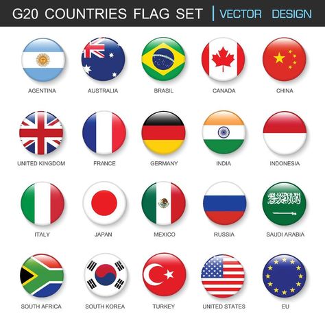 G20 Country Flags, G20 Countries, Different Country Flags, All Country Flags, Country Flags Icons, 5 Senses Activities, World Country Flags, Flag Drawing, Countries And Flags