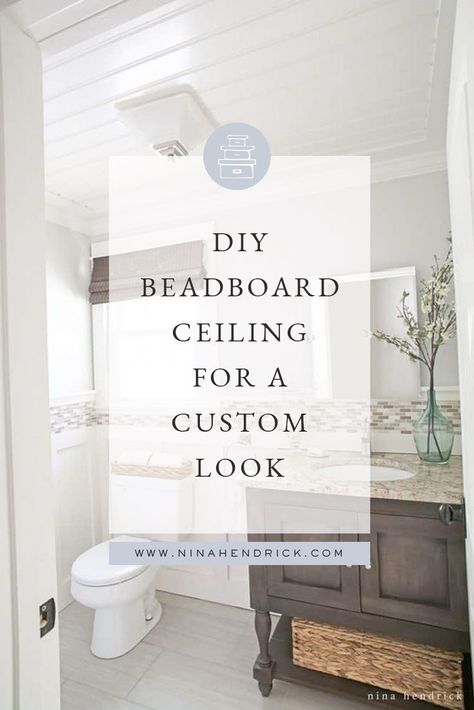 Learn how to cover a dated, textured, and stained ceiling with a cottage style DIY beadboard ceiling for a custom look.  #HomeDecor #HomeDecorIdeas #HomeDecorating #DIY #BeadBoard Diy Beadboard, Ceiling Diy, Nursery Accent Wall, Living Room Clocks, Beadboard Ceiling, Diy Accent Wall, Diy Ceiling, Wallpaper Accent Wall, Yellow Walls