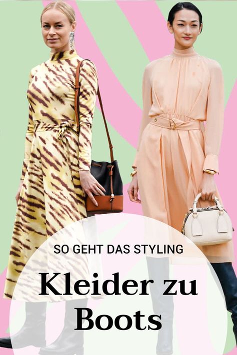 Der Herbst steht in den Startlöchern und damit auch das dazugehörige Styling. Der neue Favorit: Kleider zu Boots. Eine Kombination, die für ordentlich Herbst-Feeling in der Garderobe sorgen wird. Wie, das seht ihr hier und ihr könnt die neuen Lieblingsstyles auch gleich nachshoppen #kleider #stiefel #mode #styling #outfit #herbst #glamour #glamourgermany Boots