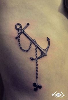 Anchor and Chain Tattoo - I like this with a heart on the chain Tato Nama, Anker Tattoo Design, Small Anchor Tattoos, Chain Tattoo, Anchor Tattoo Design, Anker Tattoo, Anklet Tattoos, Anchor Tattoos, Nautical Tattoo