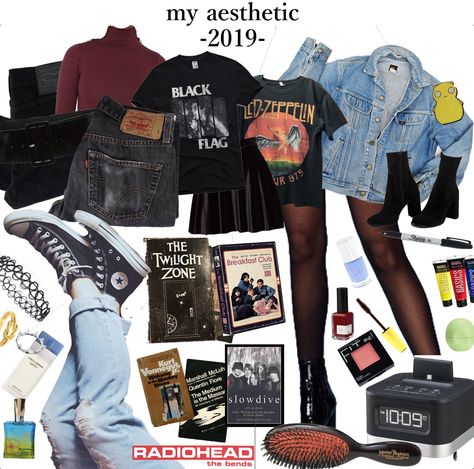 #grunge #aesthetic #arthoe #look #music Radiohead Aesthetic Outfits, Art Aesthetic Outfit, Artist Aesthetic Outfit, Grunge Closet, Arthoe Aesthetic, Outfit Grunge, Dream Aesthetic, My Aesthetic, Outfit Vintage