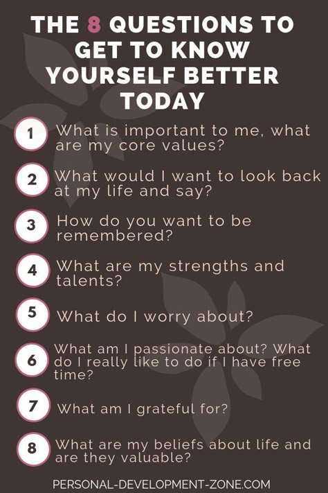 Who are you and where are you going? What’s important to you? What makes you happy? Become comfortable being who you are by discovering yourself! Know Myself Questions | Know Yourself Questions | Personal Development | Self Improvement #knowyourself #knowmyself #personaldevelopment #selfimprovement #pdzone Self Development Apps, Know Myself Questions, Become Who You Are, Who Are You Questions, How To Develop Personality, Get To Know Myself, Discovering Myself, Discovering Yourself, Know Myself