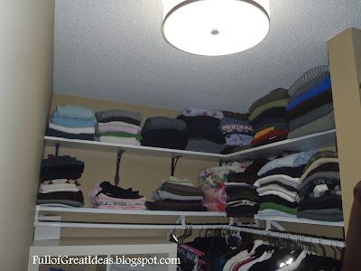 illustrates the separation walls, L shape closet, ikea shelf(ves) at the back, and good commentary L Shape Closet, Custom Closet Shelving, L Shaped Shelves, Closet Ikea, Ikea Shelf, Shabby Chic Beach, Closet Renovation, Ikea Shelves, Closet Shelves