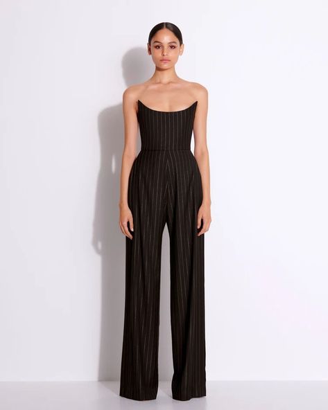 Ready to Wear – Alex Perry Corset Jumpsuit Outfit, Jumpsuit Corset, Corset Jumpsuit, Pinstripe Jumpsuit, Suit Jumpsuit, Alex Perry, Corset Bodice, Black Outfits, Jumpsuit Outfit