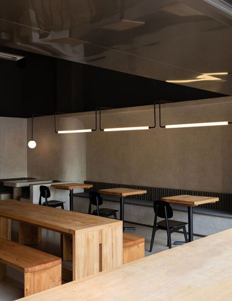 Gallery of Tsingtao 1903 Taproom | MINOR lab | Media - 9 Courtyard Cafe, Pizza Shop, Fast Casual Restaurant, Restaurant Lighting, Fast Casual, Glass Facades, High Table, Coffee Print, Retail Design Blog