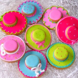 Hat Cookies, Easter Bonnet, Kentucky Derby Party, Tea Party Hats, Pretty Cookies, Fancy Cookies, Creative Cookies, Beautiful Cookies, Cookie Inspiration