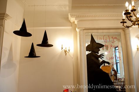 HalloweenParty2012WATERMARKED (5 of 51) | by MrsLimestone Hanging Witch Hats, Witch Hats Costume, Simple Halloween Decor, Halloween Office, Hanging Witch, Classy Halloween, Witch Hats, Halloween Tattoo, Halloween Witch Hat