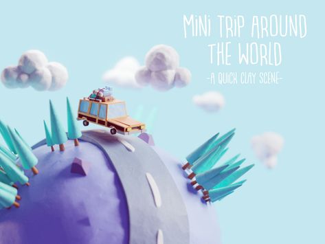 ArtStation - Mini Trip Around The World, Mohamed Chahin Clay Doh, 3d Globe, Low Poly Art, 3d Artwork, Illustration Character Design, 3d Illustration, Stop Motion, Low Poly, Art Education