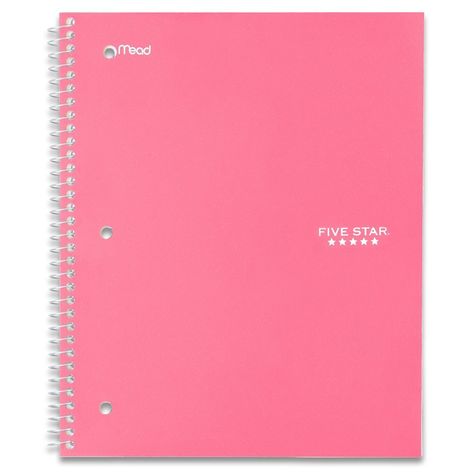 5 Star Spiral Notebook, Cute Notebooks For School, Five Star Notebook, Cherry Products, Middle School Supplies, Back To School List, School Wishlist, School Backpack Essentials, Preppy School Supplies