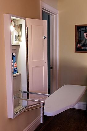 iron station Small Master Closet, Apartments Ideas, Closet Diy, Small Closet Space, Tiny Room, Organizational Ideas, Small Space Bedroom, Small Closets, Laundry Closet