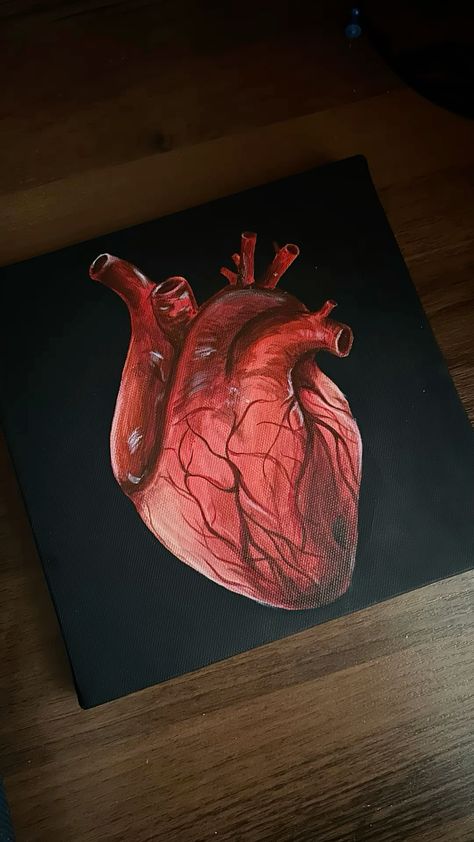 #hart #art #сердце #рисунокакрилом Real Heart Painting, Realistic Heart Painting, Realistic Heart, Real Heart, Heart Painting, Paint Ideas, Painting Ideas, Projects To Try, Paintings